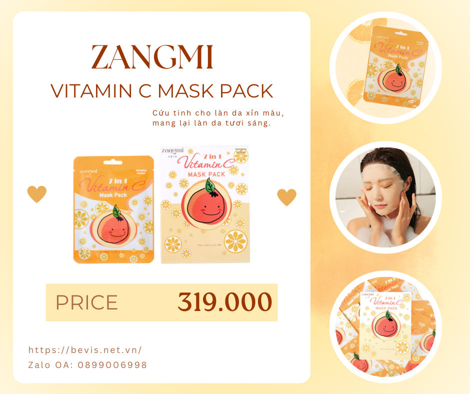 Mặt Nạ Vitamin C Zangmi – Cấp Ẩm, Làm Sáng Da Cho Routine Skincare Đơn Giản
