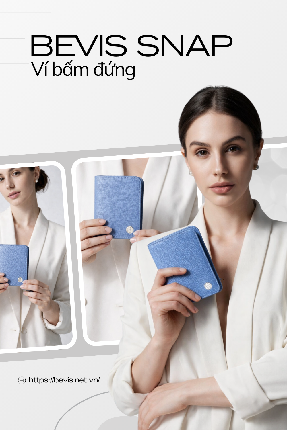 BEVIS SNAP – Ví Bấm Đứng Da Cao Cấp Nhỏ Gọn Thanh Lịch