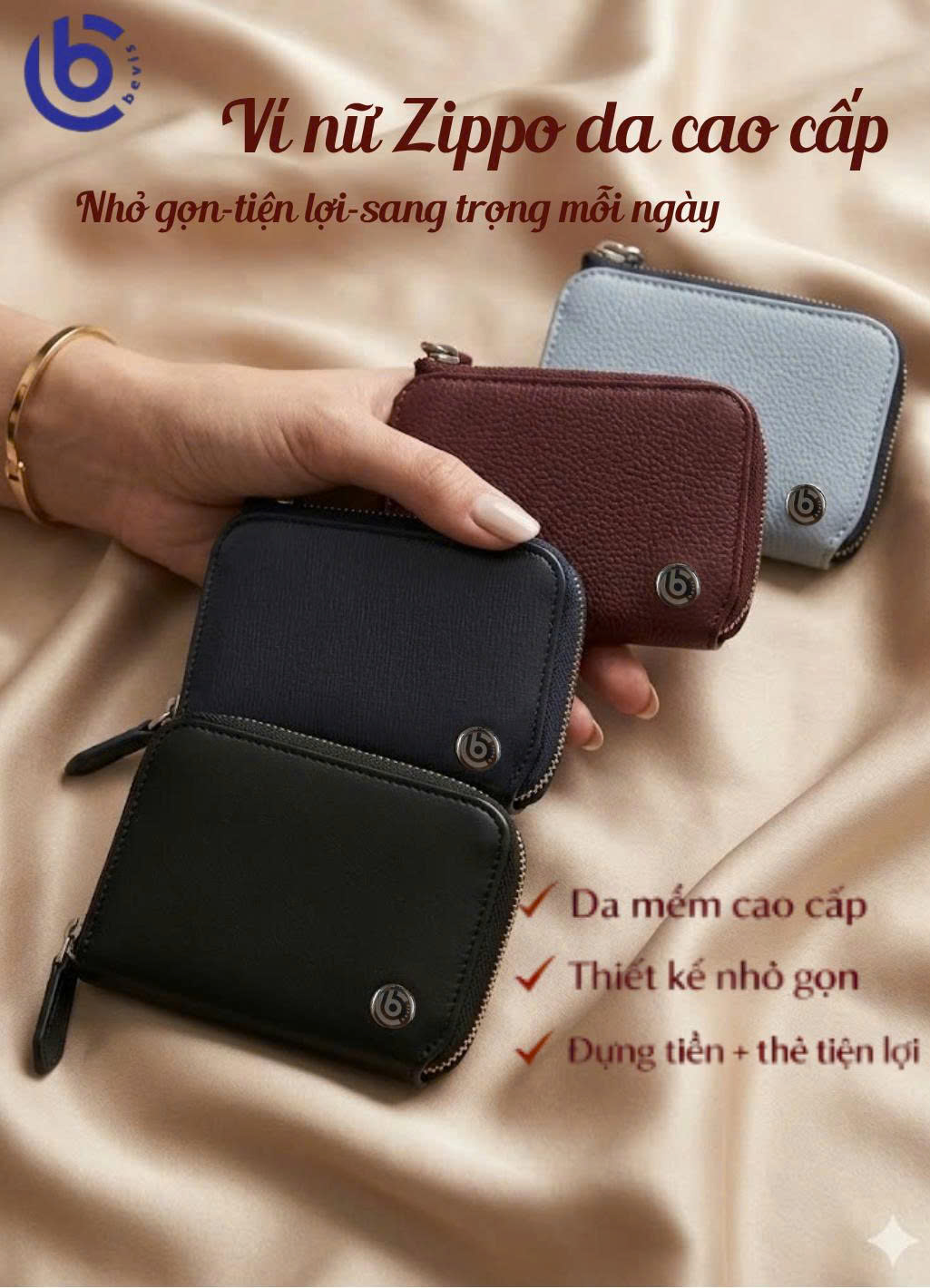 Ví nữ Zippo da cao cấp – Thiết kế nhỏ gọn, sang trọng mỗi ngày