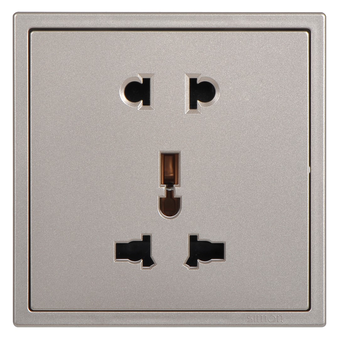 Bộ Module và Khung Ổ Đơn 2 Chấu + Ổ Đa Năng Simon Màu Sâm Panh Series i7 701080-46