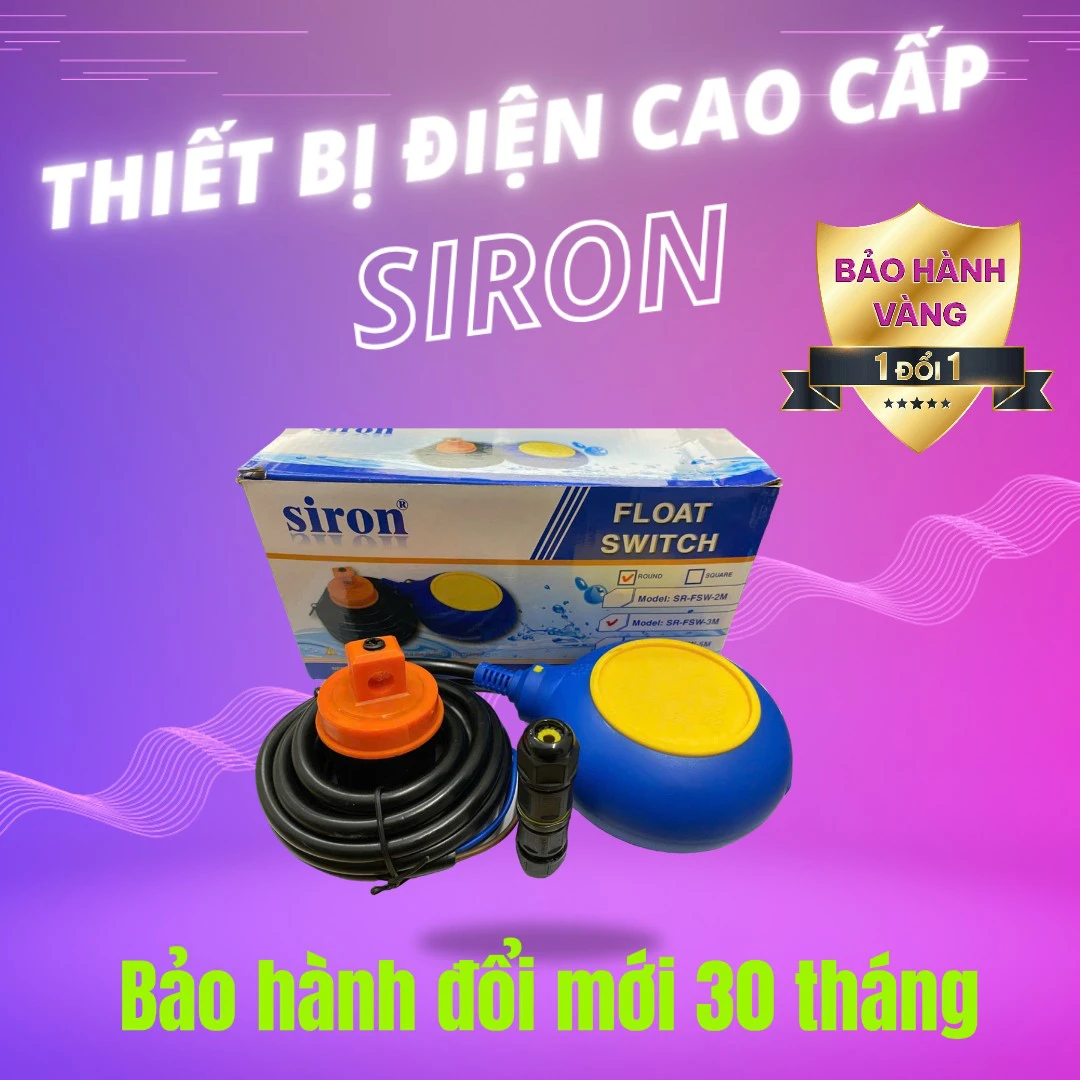 Bộ Phao Điện Điều Khiển Kín Nước Chống Cạn Và Chống Tràn Siron SR-FSW-T-3M