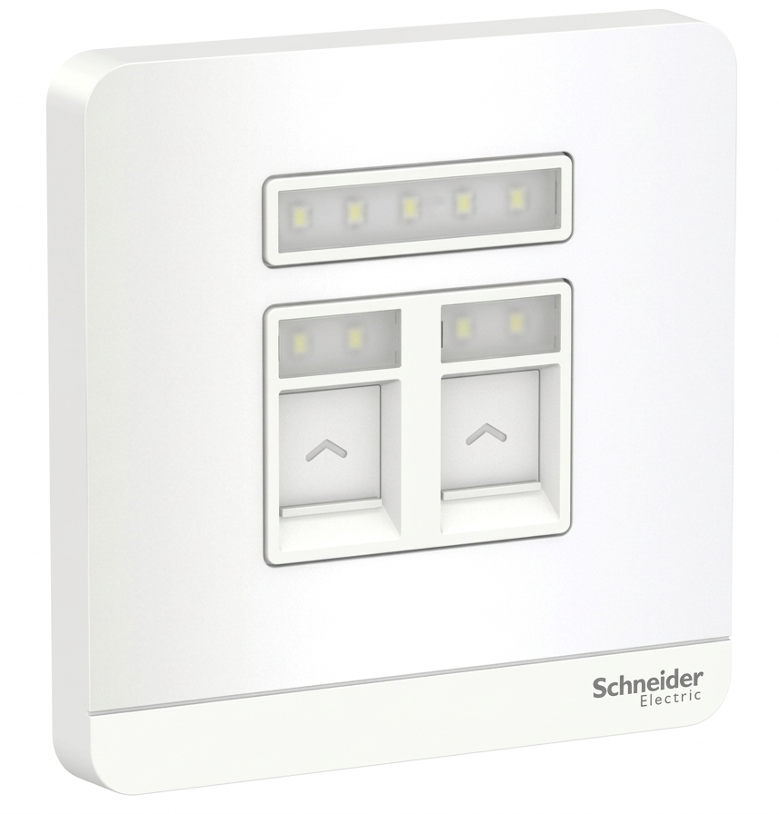 Bộ Ổ Cắm Điện Thoại và Ổ Cắm Mạng Cat5e Màu Trắng Schneider AvatarOn Mã E8332TDRJS5_WE_G19