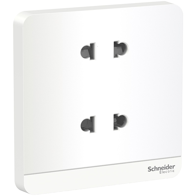 Bộ Ổ Cắm Đôi 2 Chấu 10A Màu Trắng Schneider  AvatarOn Mã E83426U2_WE_G19