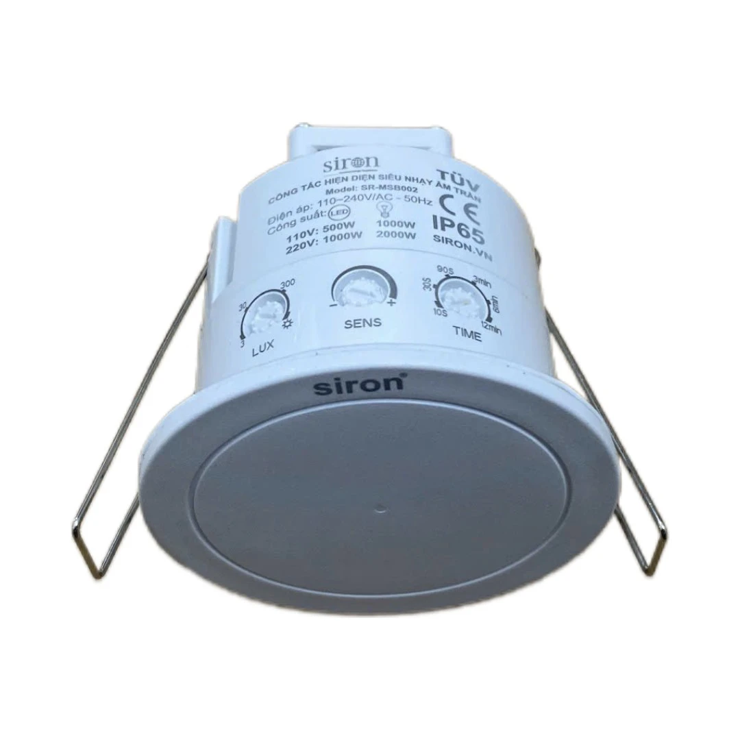 Công tắc cảm ứng hiện diện siêu nhạy lắp âm trần tròn Siron SR-MSB002