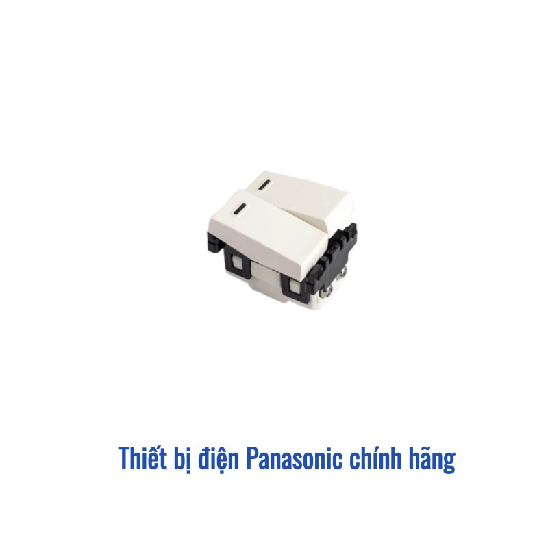 Công tắc đôi 1 chiều Panasonic WEV502127SW - Cỡ trung (Bắt vít)