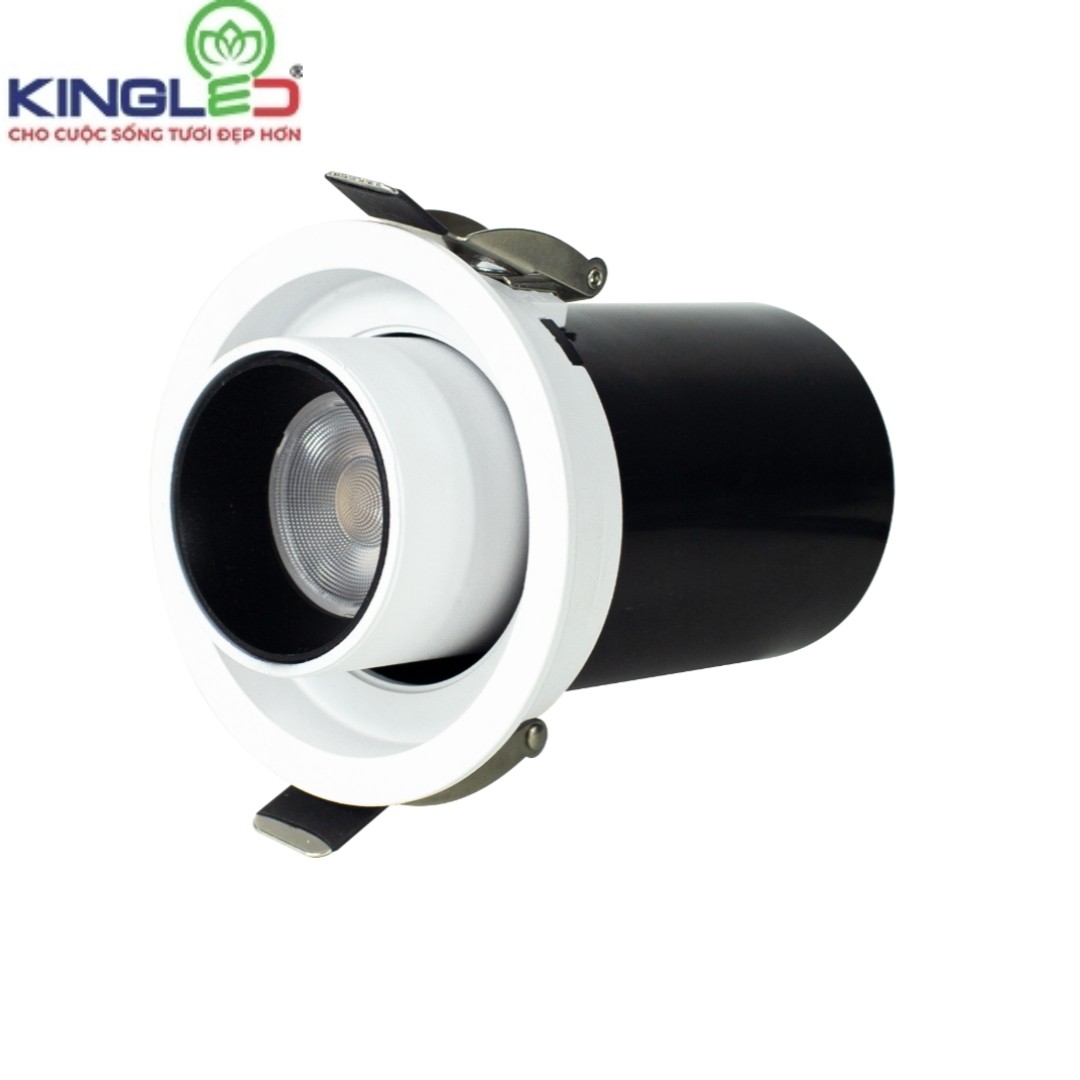 Đèn Kingled âm trần KÉO XOAY 7w  D84 H109mm Lỗ Khoét Phi 75 mm  DLKX-7SS-T