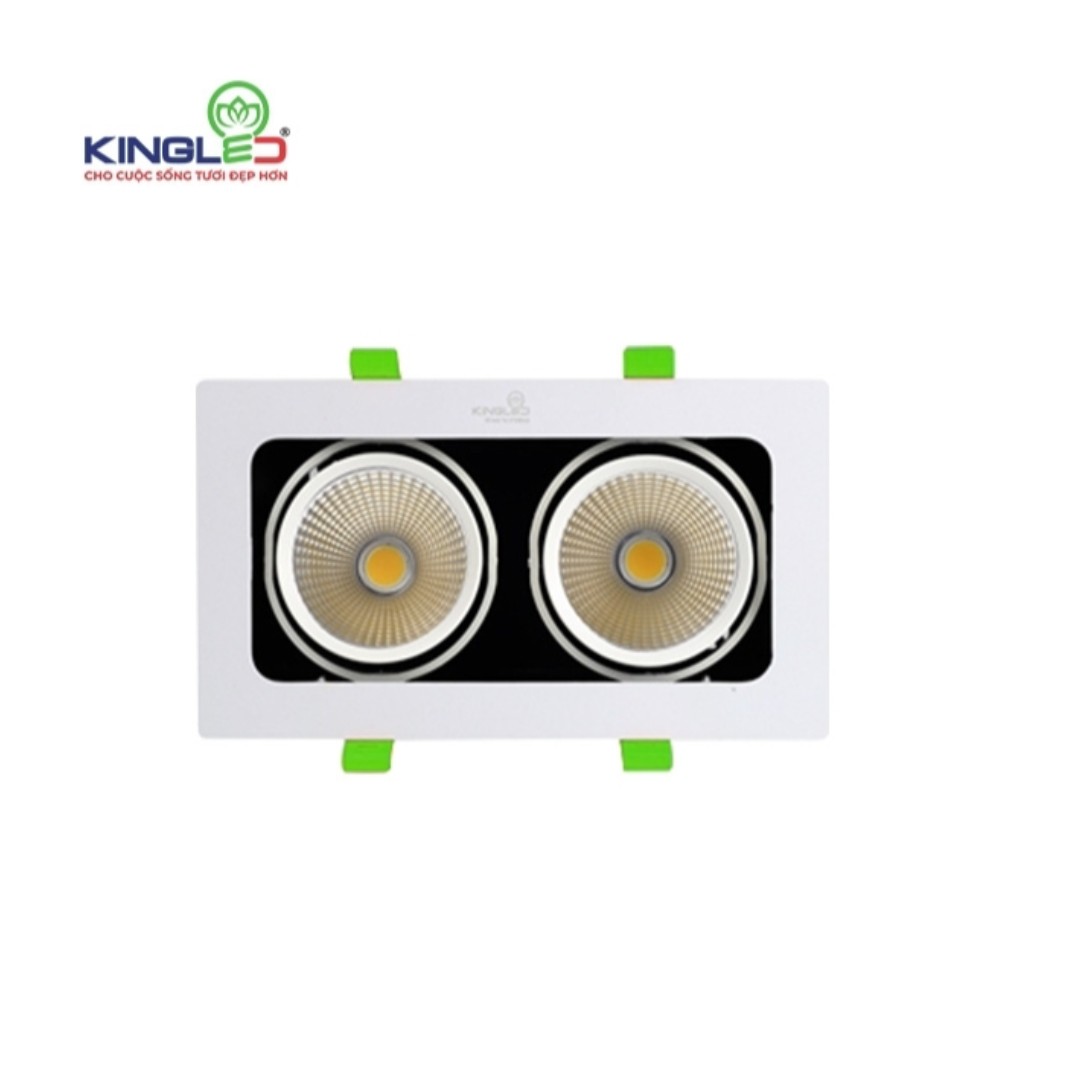 ĐÈN KINGLED SPOTLIGHT ĐÔI 20W Lỗ Khoét 210x110mm  GL-2 10SS-V227-T