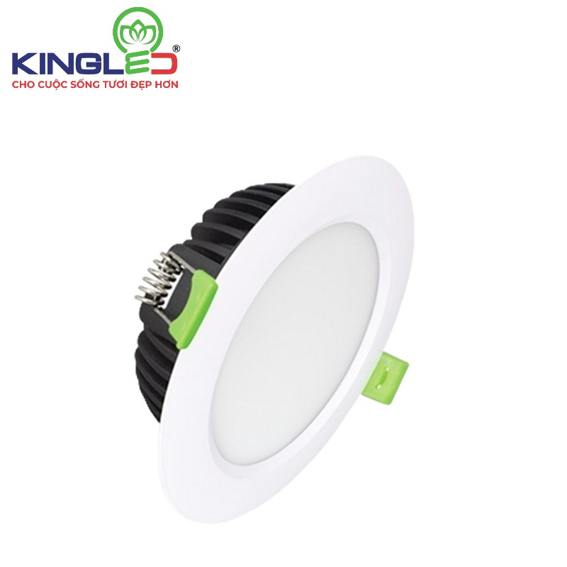 Đèn KingLed Âm Trần 9W Đổi Màu, Mặt Trắng Lỗ Khoét Phi 110mm EC-DL-9SS-T138