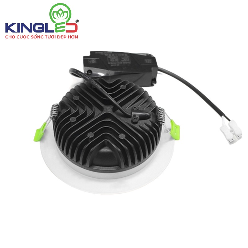 Đèn KingLed Âm Trần 9W Đổi Màu Mặt Trắng Kích Thước Lỗ khoét Phi 110 EC-DL-9-T140