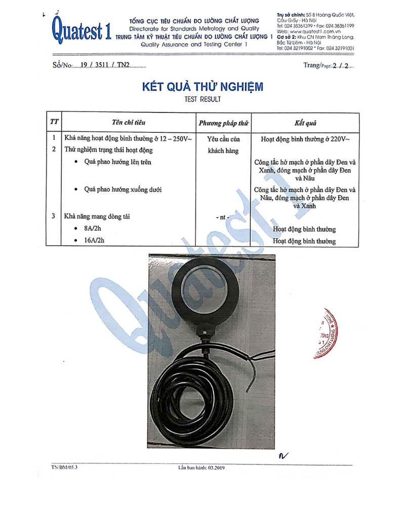 Phao điện bồn nước chống cạn và chống tràn cho máy bơm nước Siron SR-FSW-T-15M