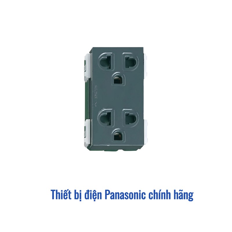 Ổ cắm đôi 3 chấu có màn che Panasonic WEV1582H - Màu Xám Ánh Kim