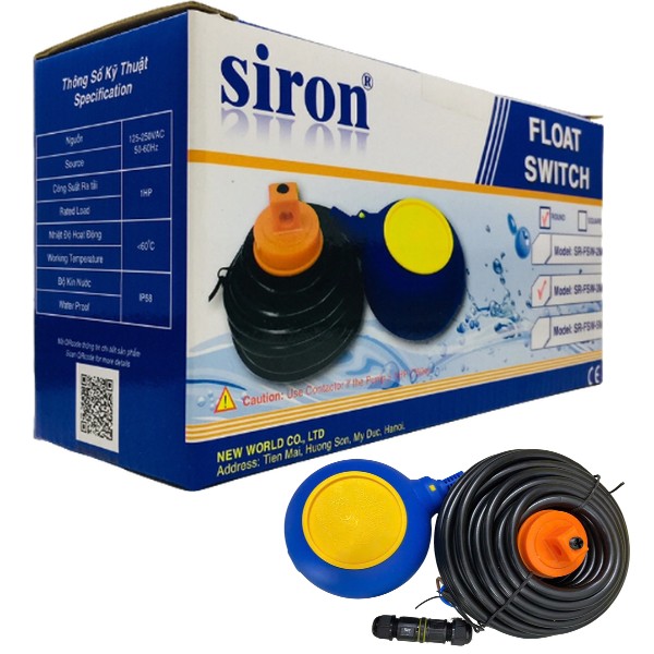 Phao điện bồn nước chống cạn và chống tràn cho máy bơm nước Siron SR-FSW-T-15M
