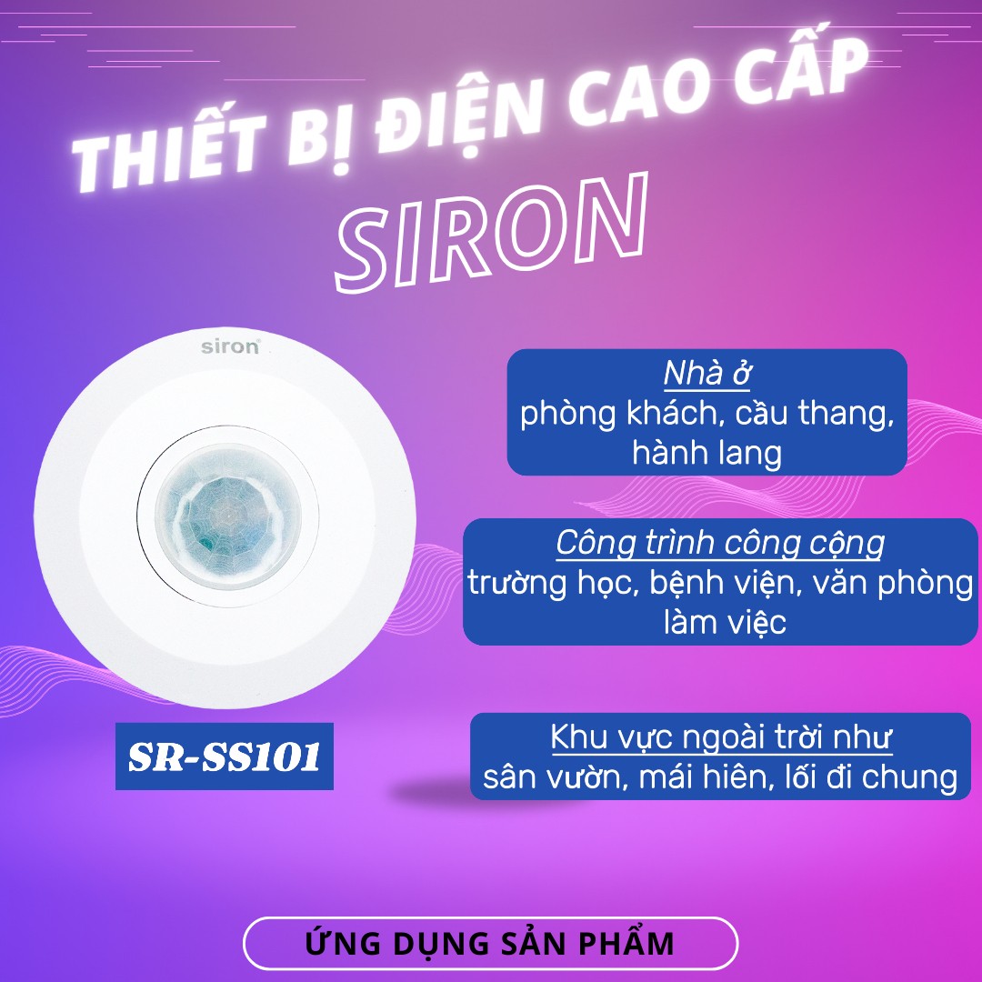 Công Tắc Cảm Biến Hồng Ngoại Siêu Mỏng Gắn Nổi Trần Siron SR-SS101
