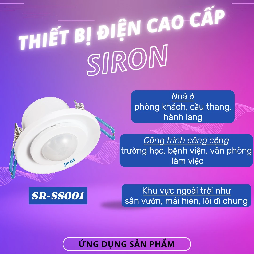 Công Tắc Cảm Ứng Chuyển Động Hồng Ngoại Âm Trần Siron SR-SS001