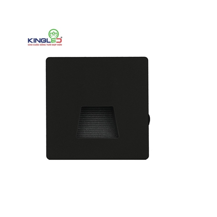 KINGLEG ĐÈN ÂM BẬC CẦU THANG MẶT ĐEN   KHÔNG CẢM BIẾN Kích Thước  90x90x46mm  AB-3-V-D