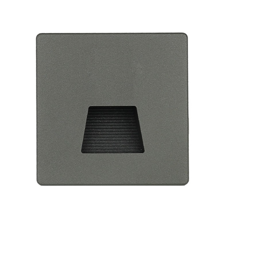 ĐÈN KINGLED ÂM BẬC CẦU THANG MẶT XÁM   KHÔNG CẢM BIẾN Kích Thước  90x90x46mm  AB-3-V-X