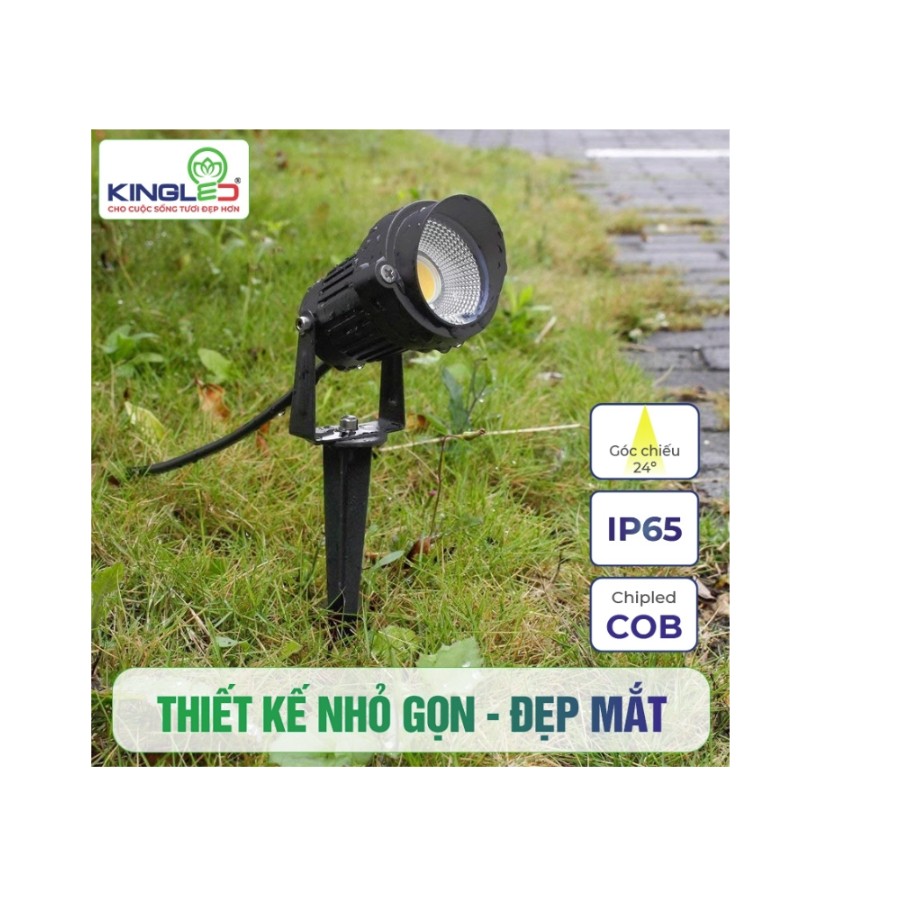ĐÈN KINGLED CẮM CỎ 15W ÁNH SÁNG VÀNG  Kích Thước  85x330mm  DCC-15-V