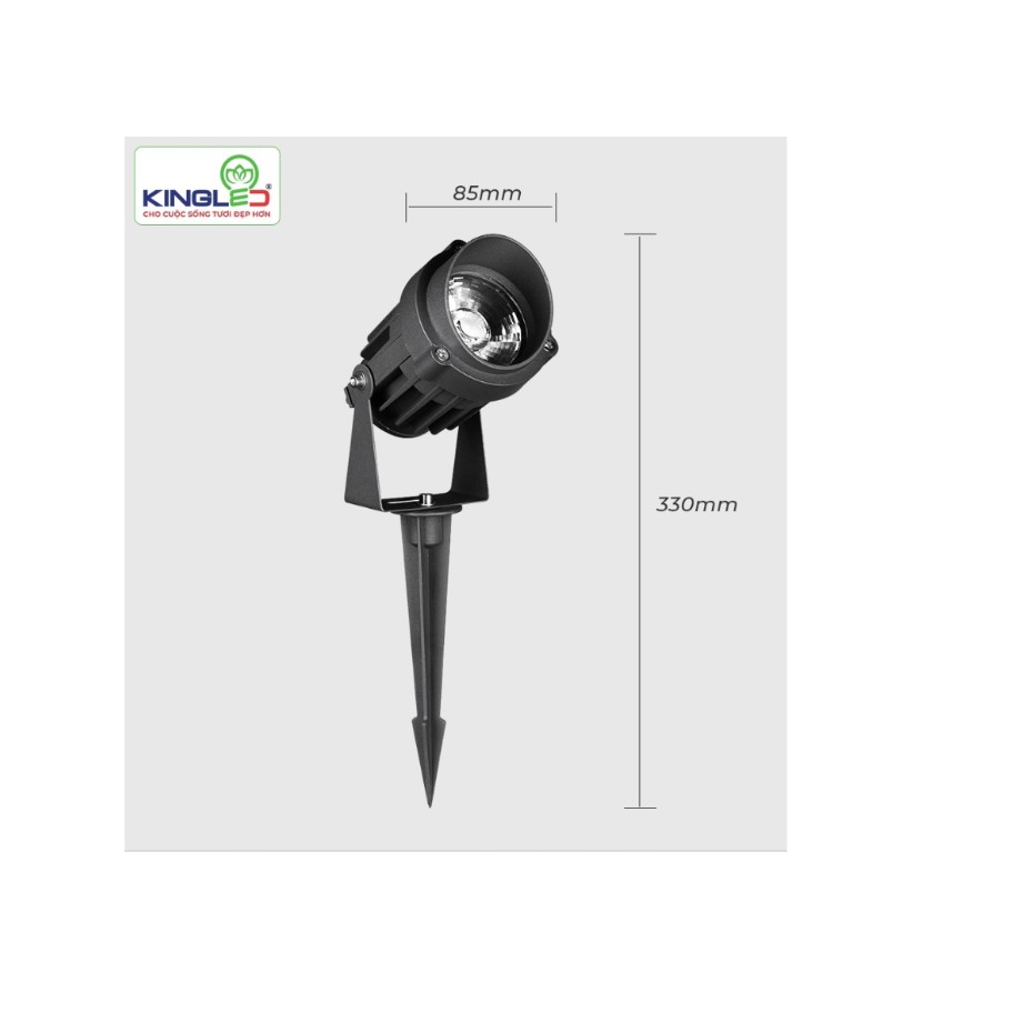 ĐÈN KINGLED CẮM CỎ 15W ÁNH SÁNG VÀNG  Kích Thước  85x330mm  DCC-15-V