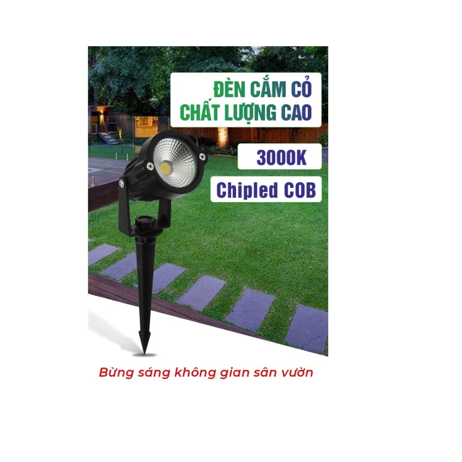 ĐÈN KINGLED CẮM CỎ 5W ÁNH SÁNG VÀNG Kích Thước  42x250x160mm  DCC-5-V