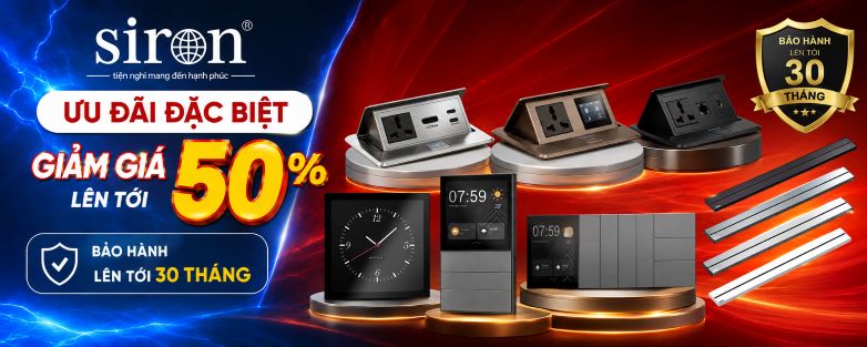 Thiết bị điện cao cấp Siron bảo hành lên tới 30 tháng