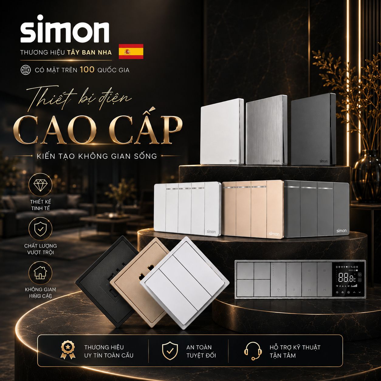 Thiết bị điện Simon kiến tạo không gian sống