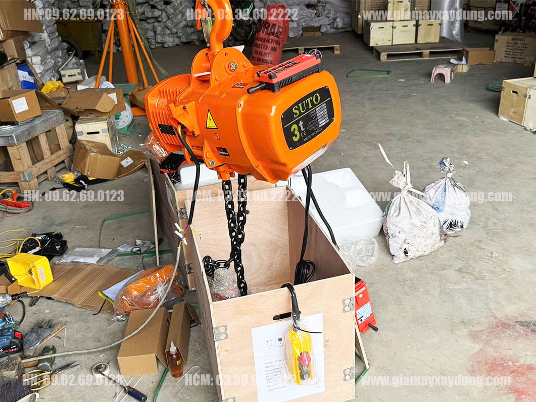 Pa lăng xích điện cố định 3 tấn 6 mét 380V