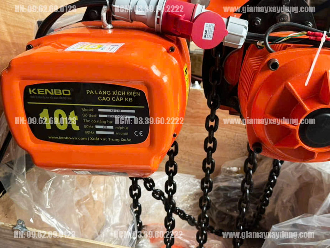 Pa lăng xích điện di chuyển 10 tấn 6m KB10-04 380V