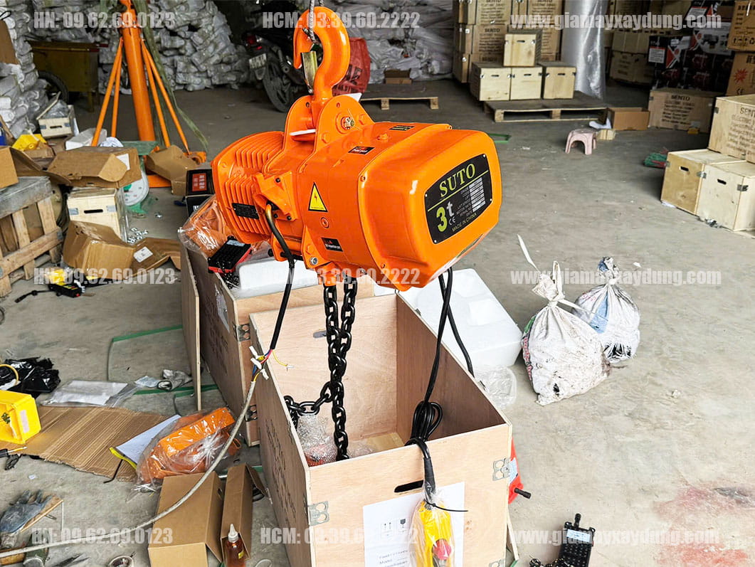 Pa lăng xích điện cố định 3 tấn 6 mét 380V