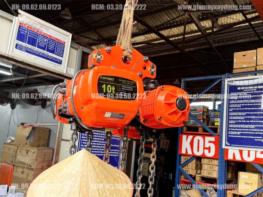 Pa lăng xích điện di chuyển 10 tấn 6m KB10-04 380V