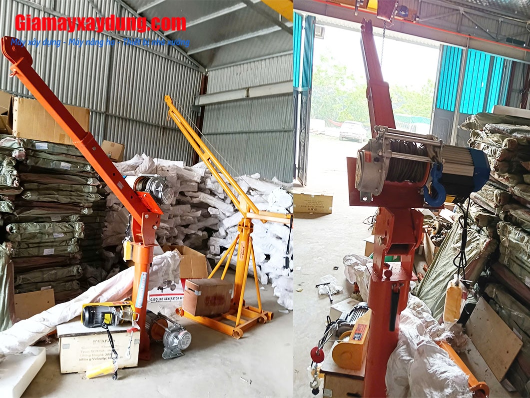 Cẩu xoay 360 độ 1 tấn lắp tời điện KCD