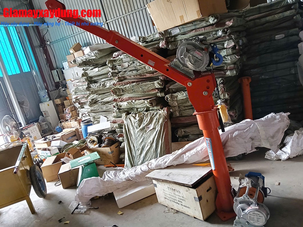 Cẩu xoay 360 độ 1 tấn lắp tời điện KCD