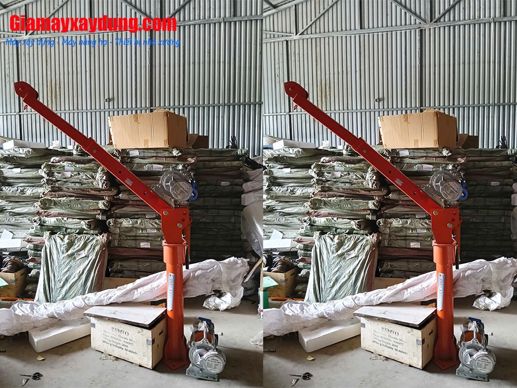 Cẩu xoay 360 độ 1 tấn lắp tời điện KCD