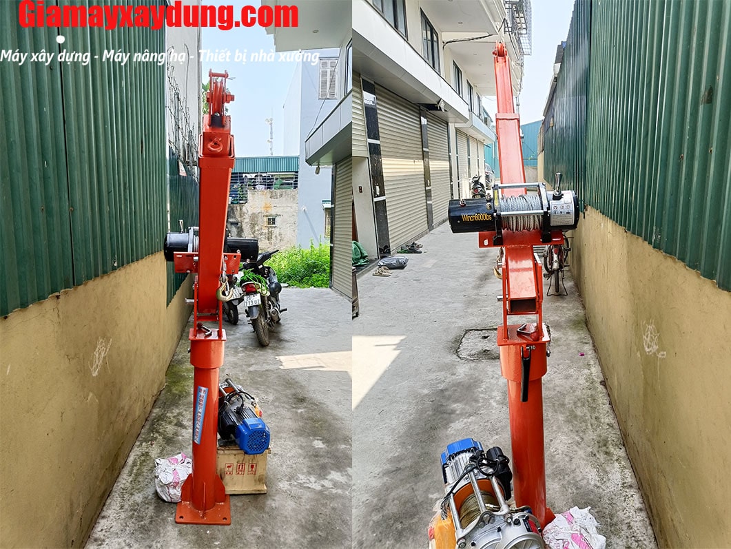 Cẩu xoay 360 độ 1 tấn lắp tời điện 6000LBS 12V/24V