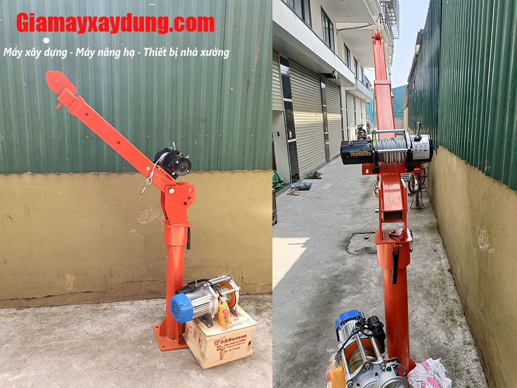 Cẩu xoay 360 độ 1 tấn lắp tời điện 6000LBS 12V/24V