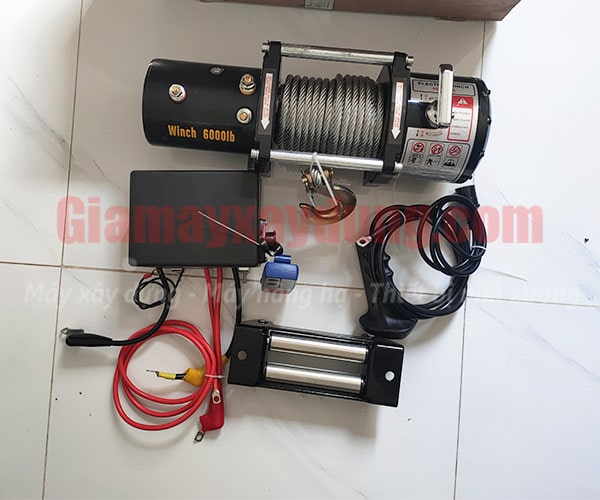 Tời điện HOTO 24V 6000LBS nâng 650kg kéo ngang 2700kg