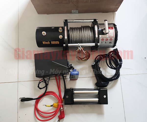 Tời điện HOTO 24V 6000LBS nâng 650kg kéo ngang 2700kg