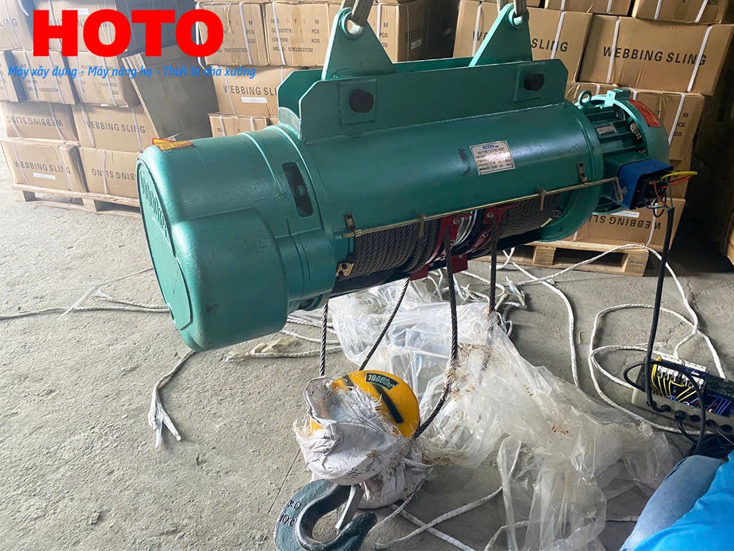 Pa lăng cáp điện HOTO 10 tấn 24m CD1 380V