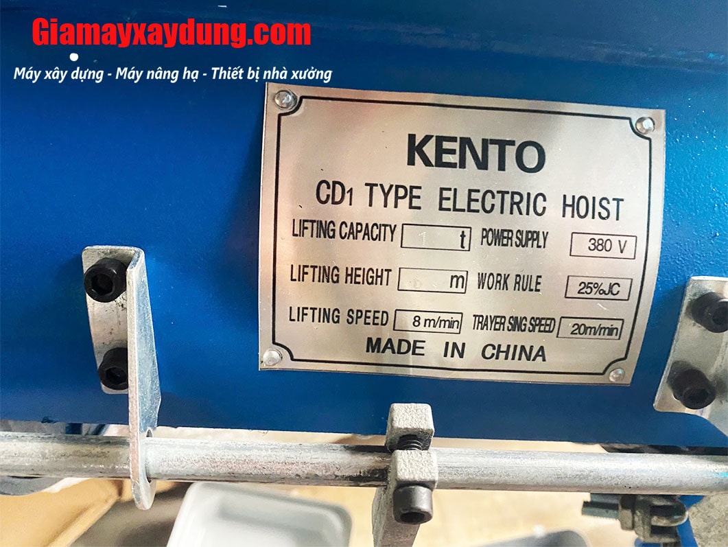 Pa lăng cáp điện Trung Quốc 1 tấn 12m CD1 380V