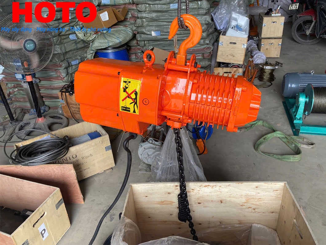Pa lăng xích điện cố định HOTO 1 phase 1 tấn 6m 6.8 mét/phút 220V
