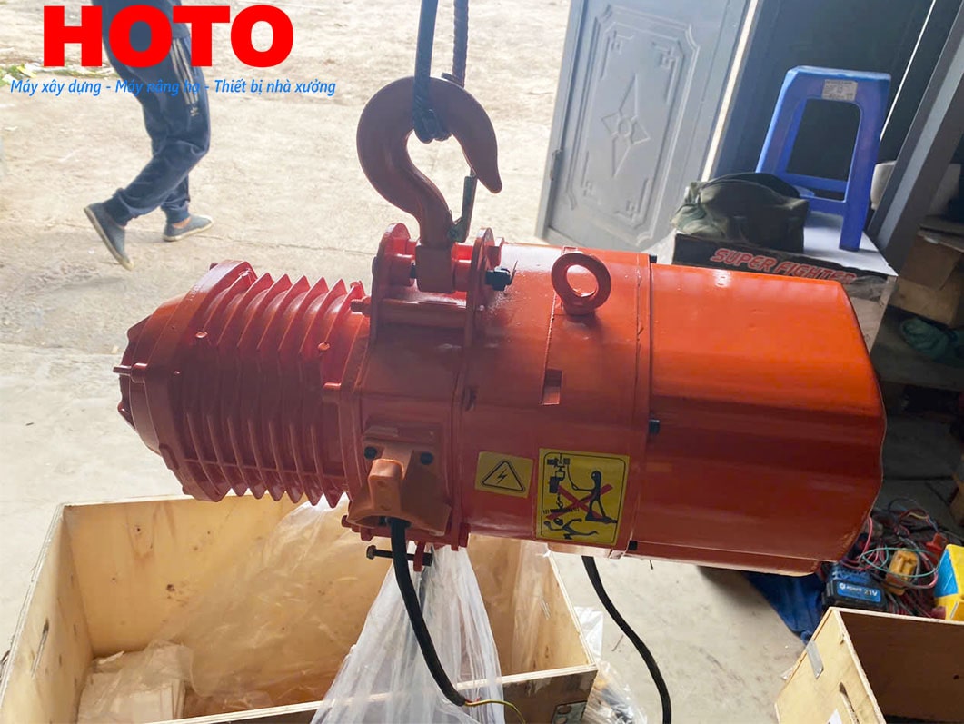 Pa lăng xích điện cố định HOTO 1 phase 1 tấn 6m 6.8 mét/phút 220V