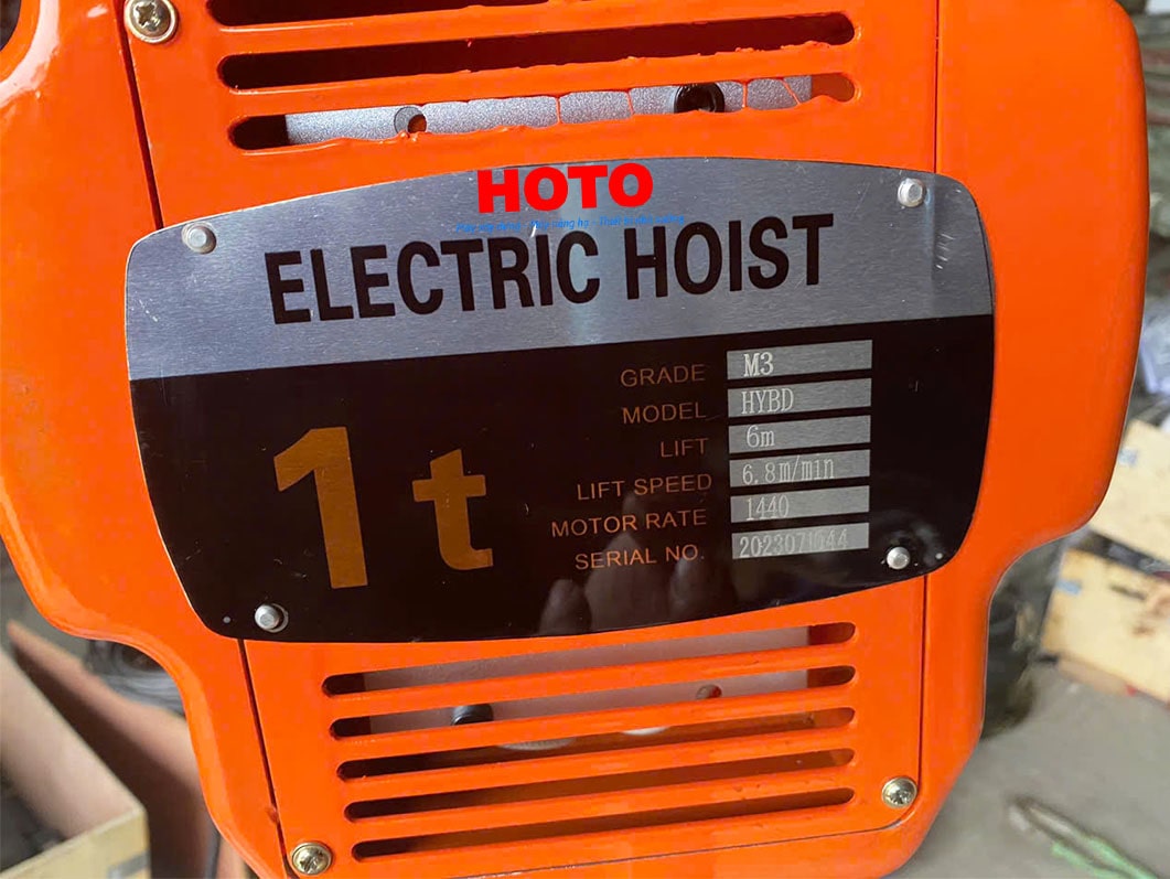Pa lăng xích điện cố định HOTO 1 phase 1 tấn 6m 6.8 mét/phút 220V