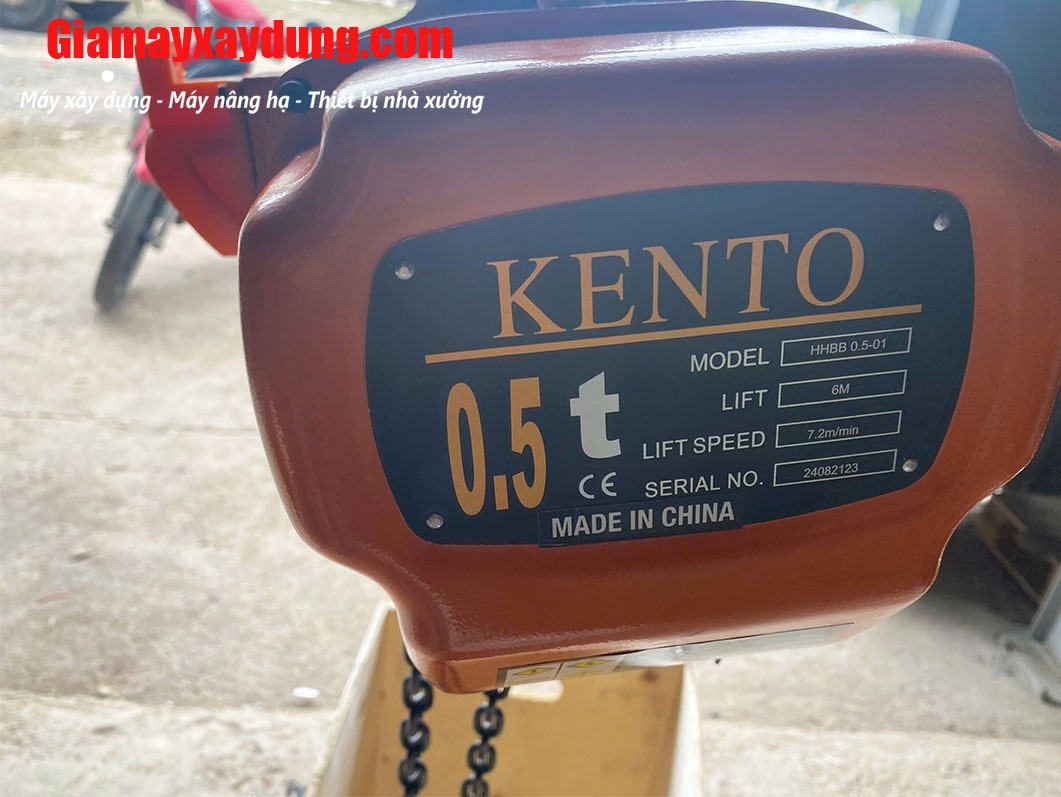 Pa lăng xích điện cố định 500kg 6m 7.2 mét/phút HHBB0.5-01 380V