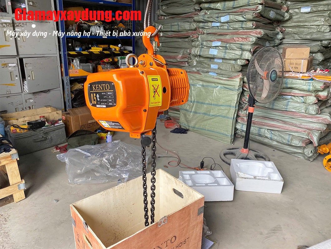 Pa lăng xích điện cố định 500kg 6m 7.2 mét/phút HHBB0.5-01 380V
