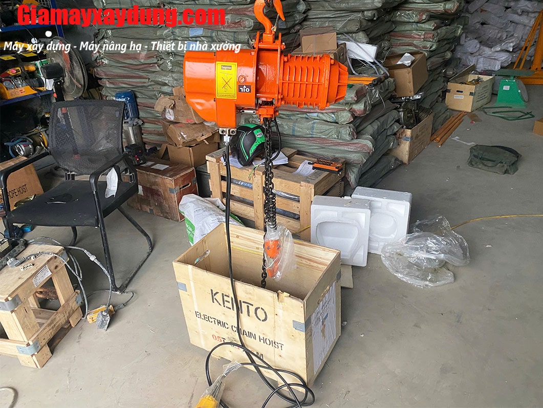 Pa lăng xích điện cố định 500kg 6m 7.2 mét/phút HHBB0.5-01 380V