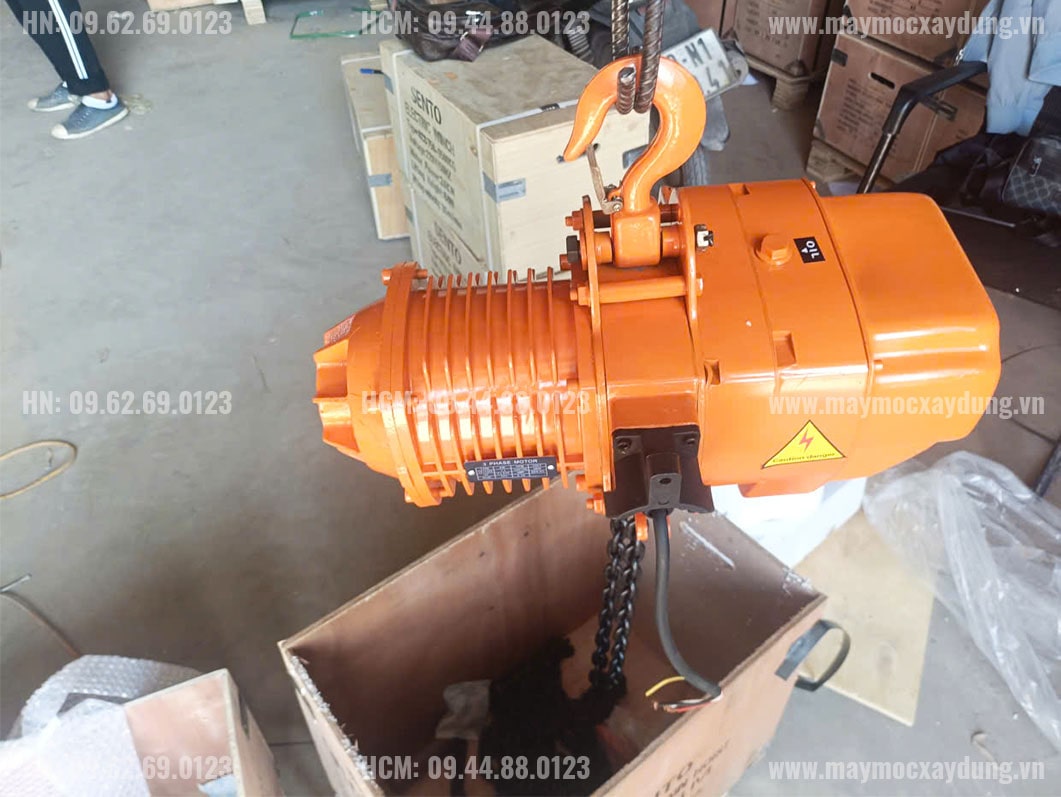 Pa lăng xích điện cố định 500kg 6m 7.2 mét/phút HHBB0.5-01 380V
