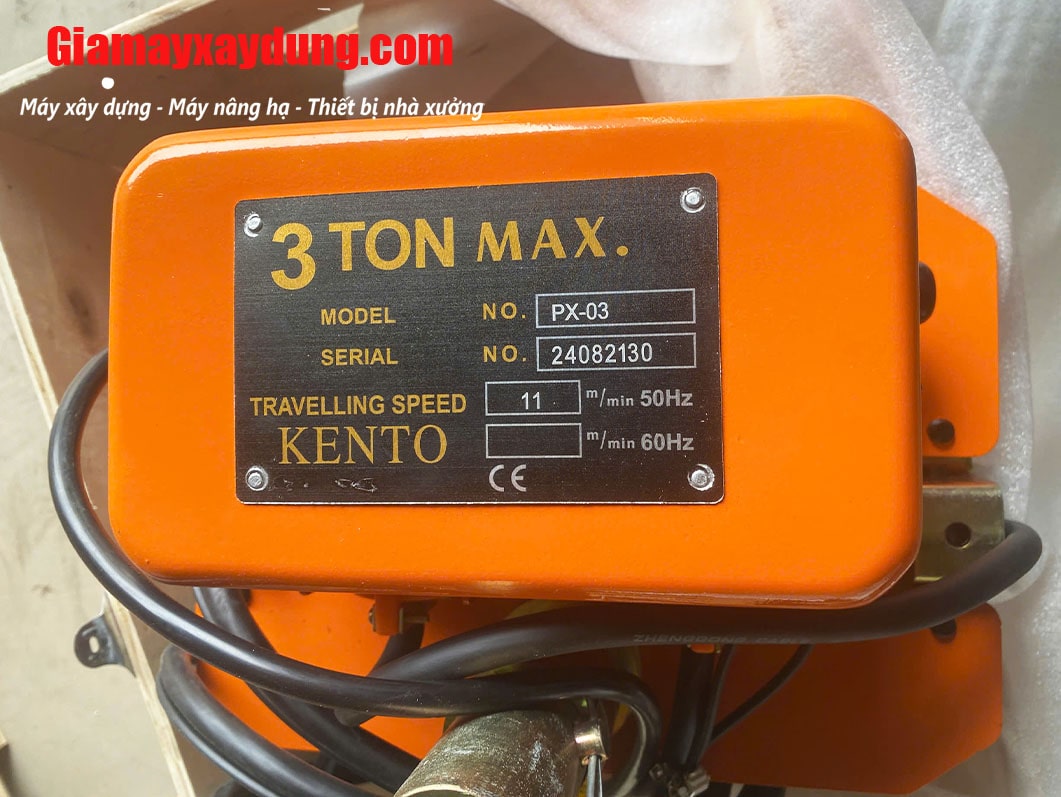 Pa lăng xích điện HOTO di chuyển 3 tấn 6m HHBB03-02 380V