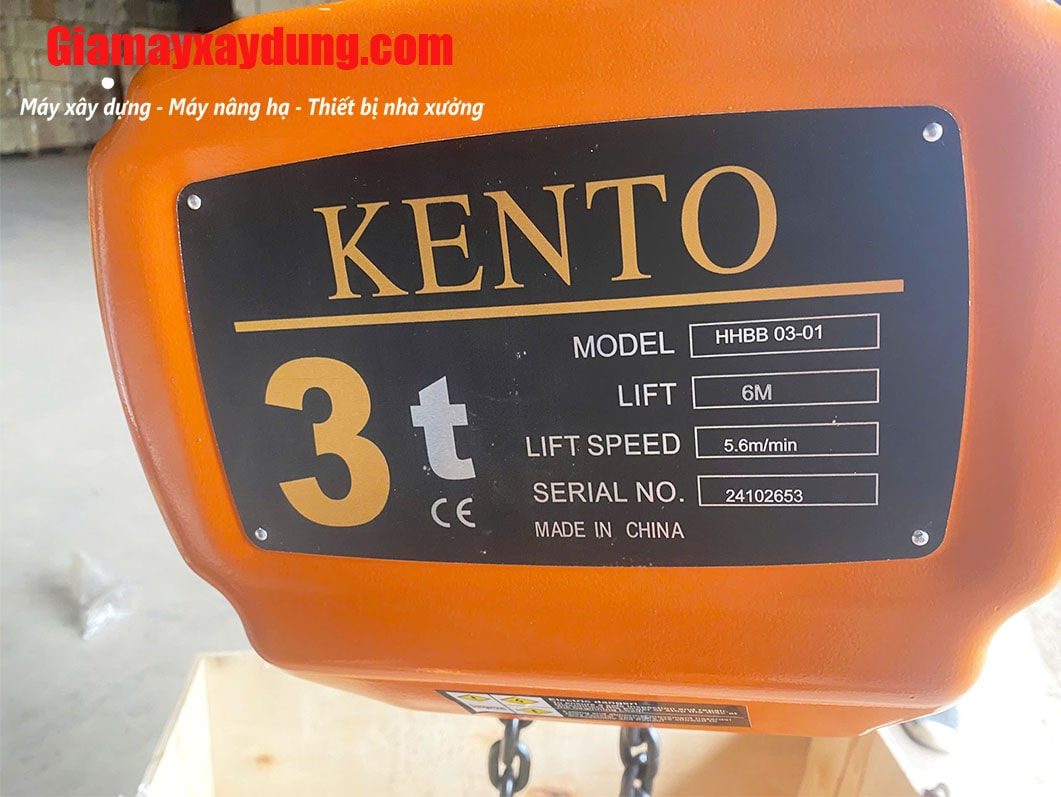 Pa lăng xích điện di chuyển 3 tấn 6m HHBB03-01 380V