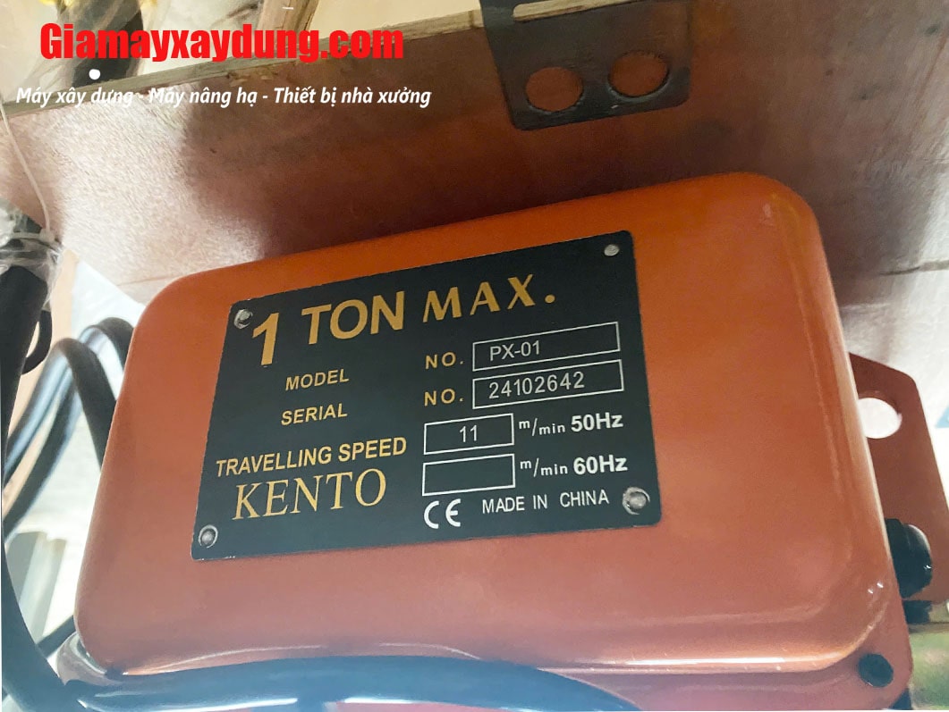 Pa lăng xích điện di chuyển 1 tấn 6m 3.6 mét/phút 380V HHBB01-02
