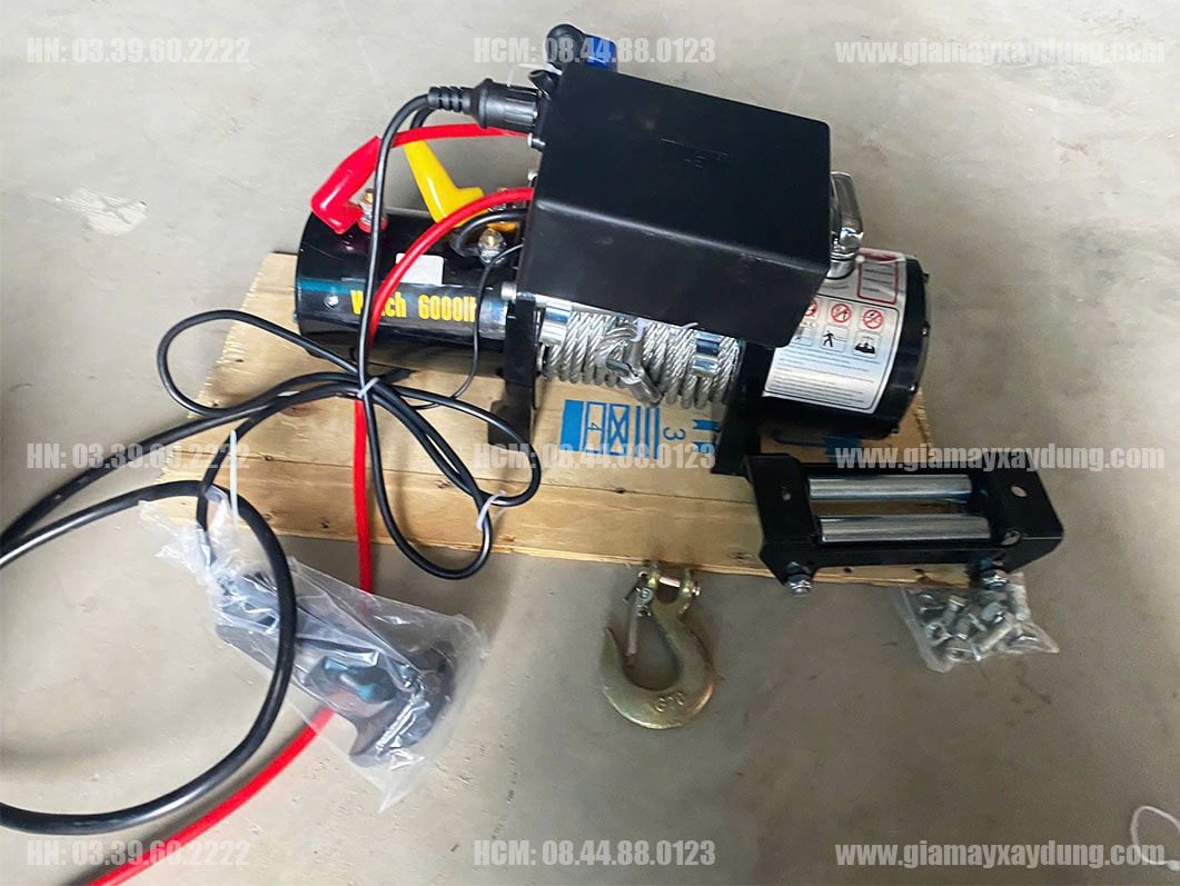 Tời điện 12V 6000LBS nâng 650kg kéo ngang 2700kg