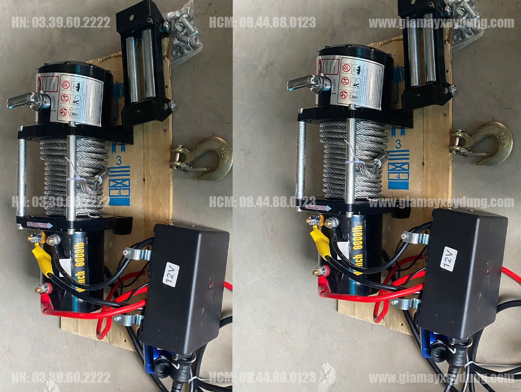 Tời điện 24V 6000LBS nâng 650kg kéo ngang 2700kg